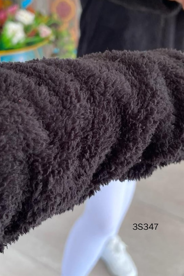 Kapşonlu Peluş Hırka
