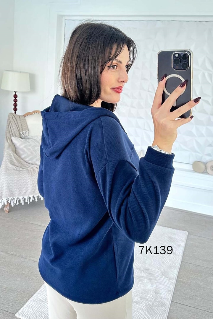 Kapşonlu Selanik Örme Triko Hırka