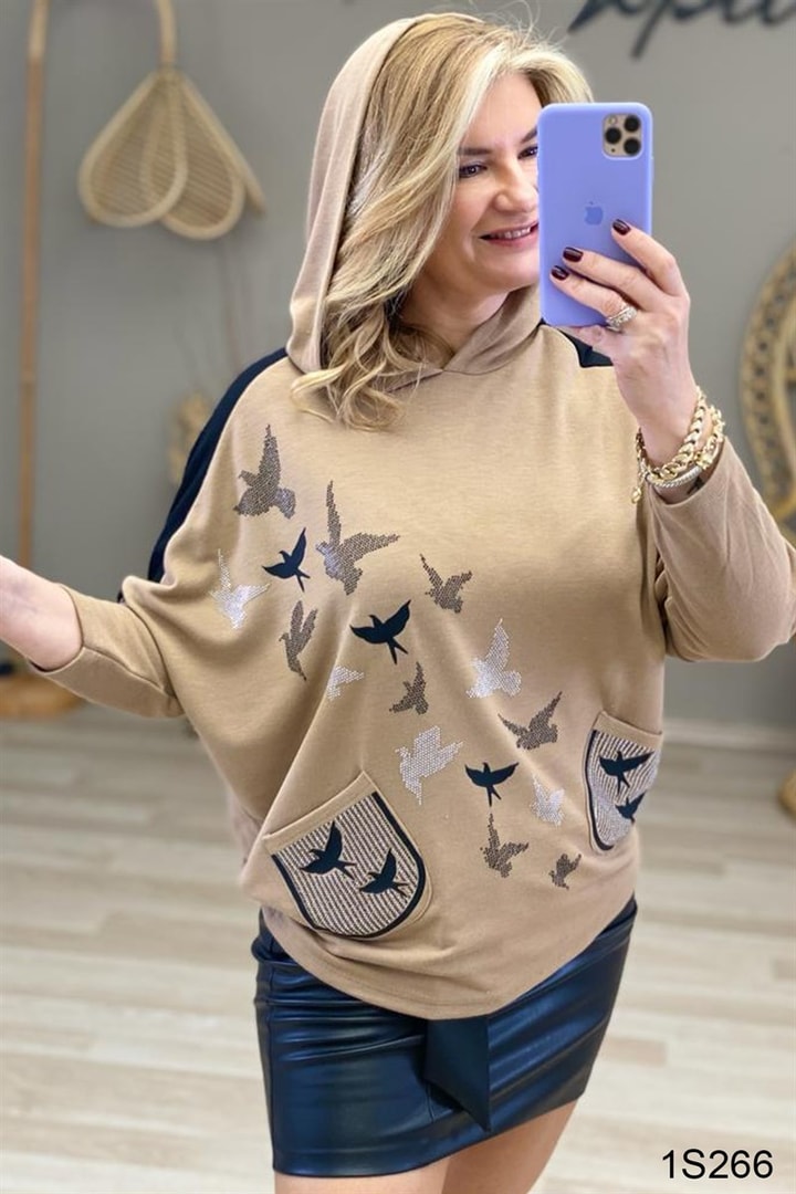 Kapşonlu Triko Bluz