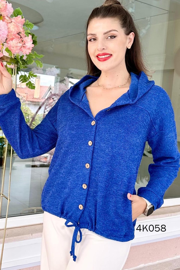Kapşonlu Triko Hırka