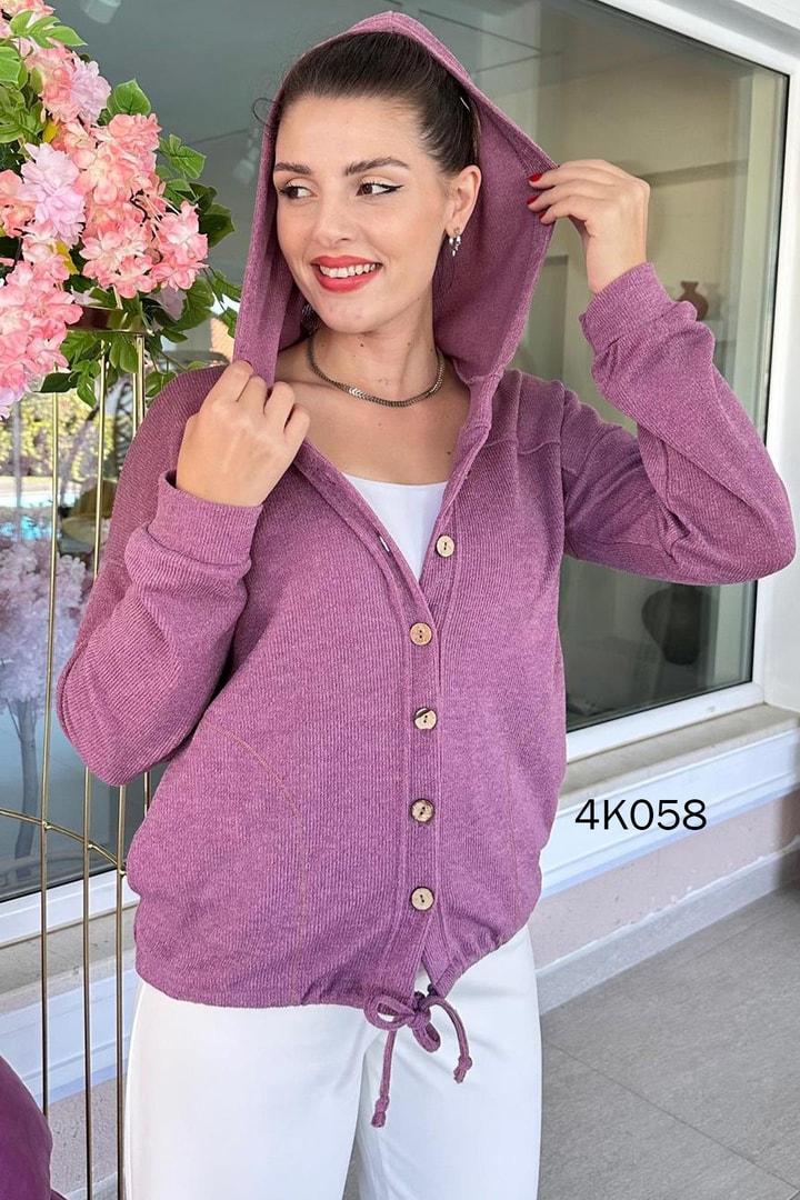 Kapşonlu Triko Hırka