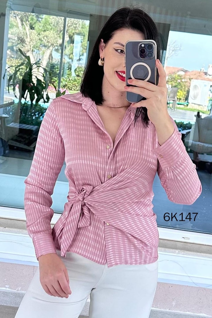 Kare Jakar Saten Gömlek