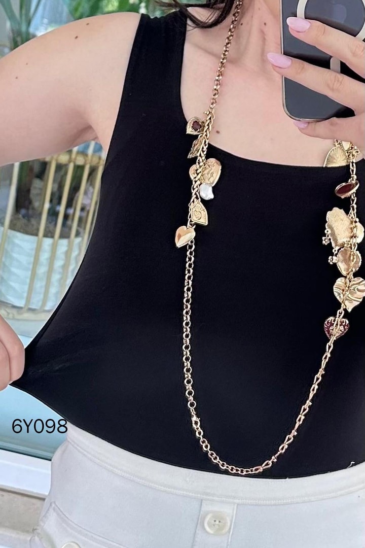 Kare Yaka Önü Çift Kat Tshirt