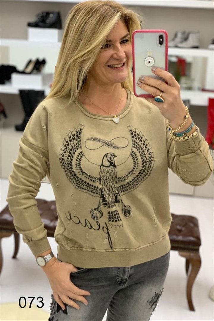 Kartal Baskılı Sweat Shirt