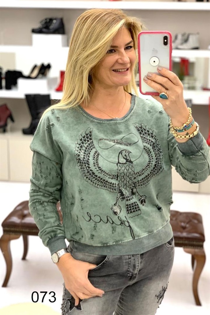Kartal Baskılı Sweat Shirt