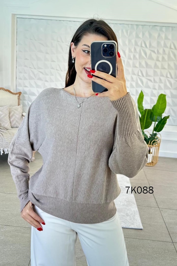 Kayık Yaka Triko Bluz
