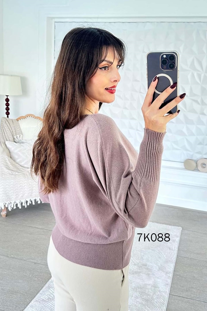 Kayık Yaka Triko Bluz