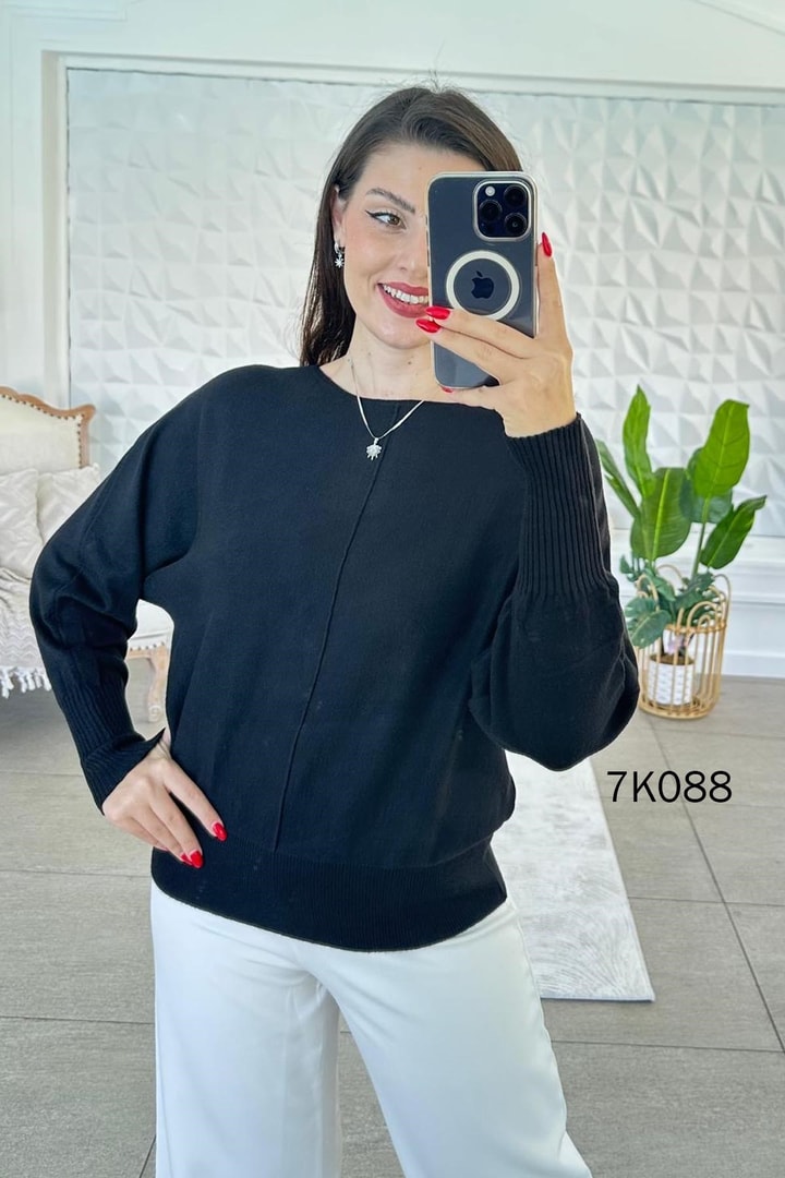 Kayık Yaka Triko Bluz