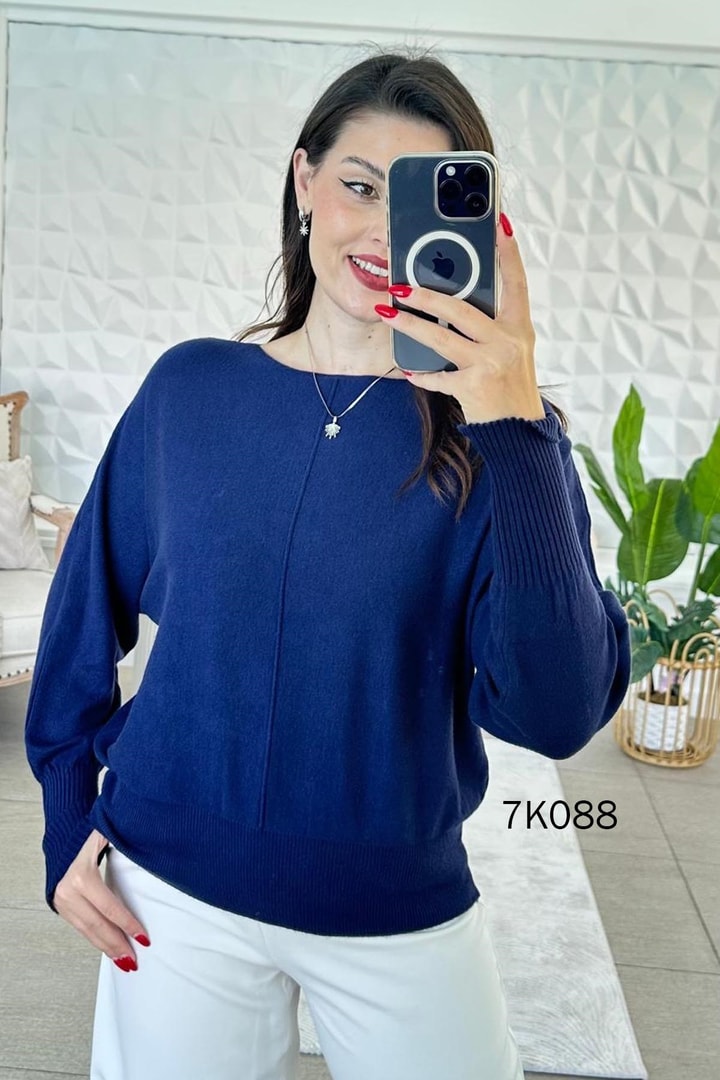 Kayık Yaka Triko Bluz