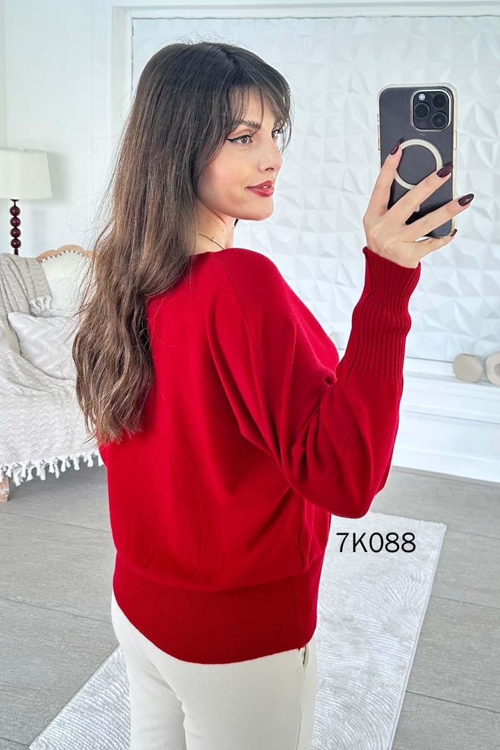 Kayık Yaka Triko Bluz