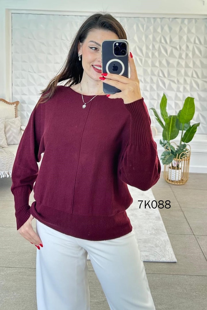Kayık Yaka Triko Bluz