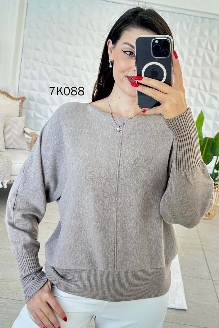 Kayık Yaka Triko Bluz
