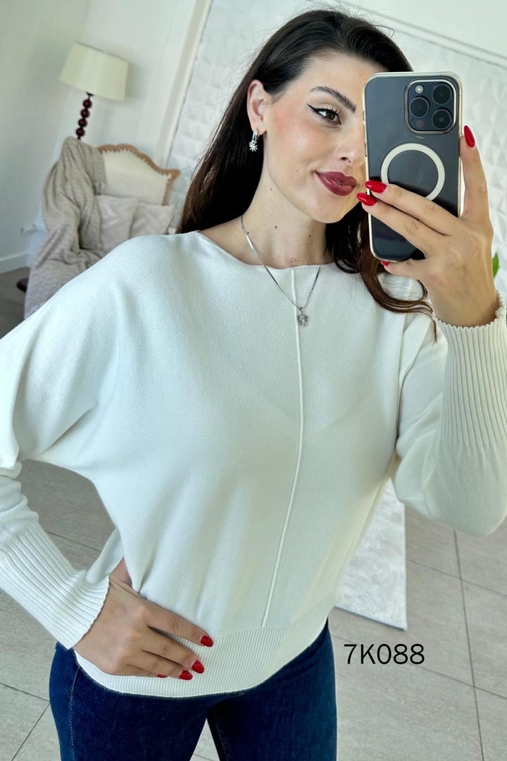 Kayık Yaka Triko Bluz