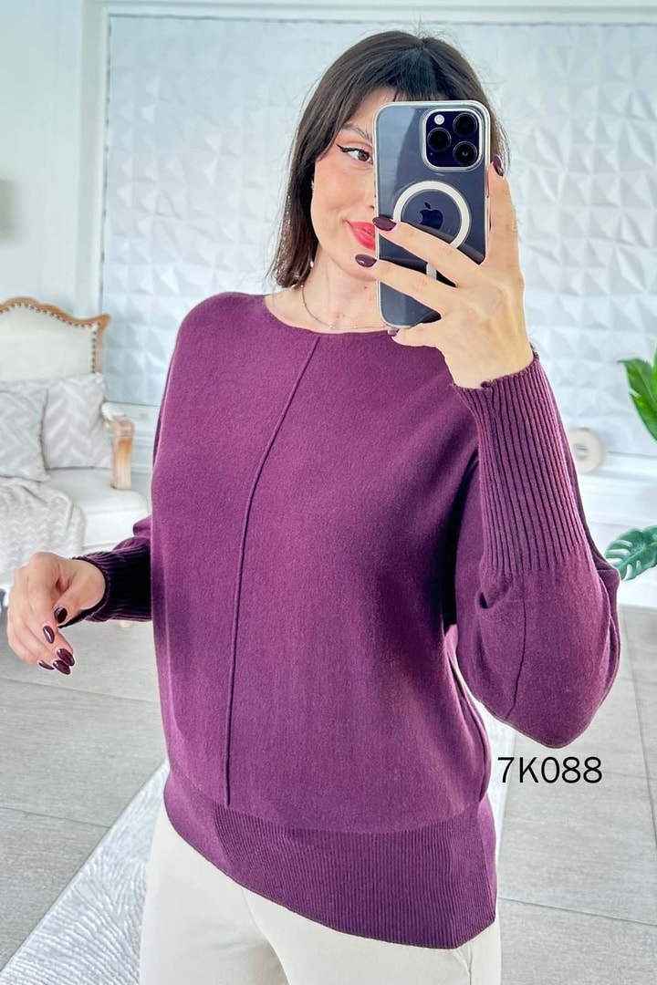 Kayık Yaka Triko Bluz