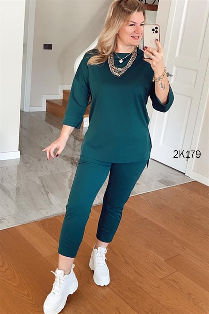 Kışlık Likralı Krep Kumaş 2 li Takım