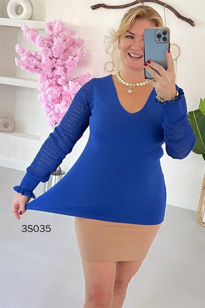 Kolları Ajurlu Triko Bluz