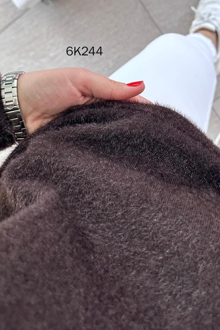 Kolları Taşlı Sakallı Triko Bluz