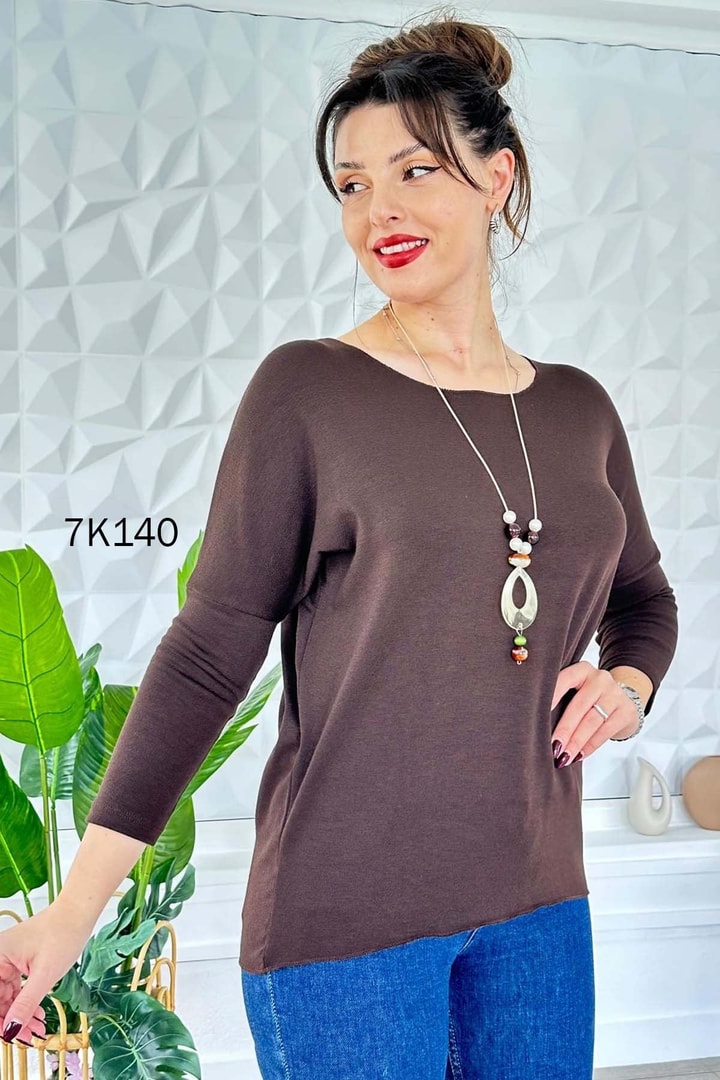 Kolye Hediyeli Kaşmir Bluz