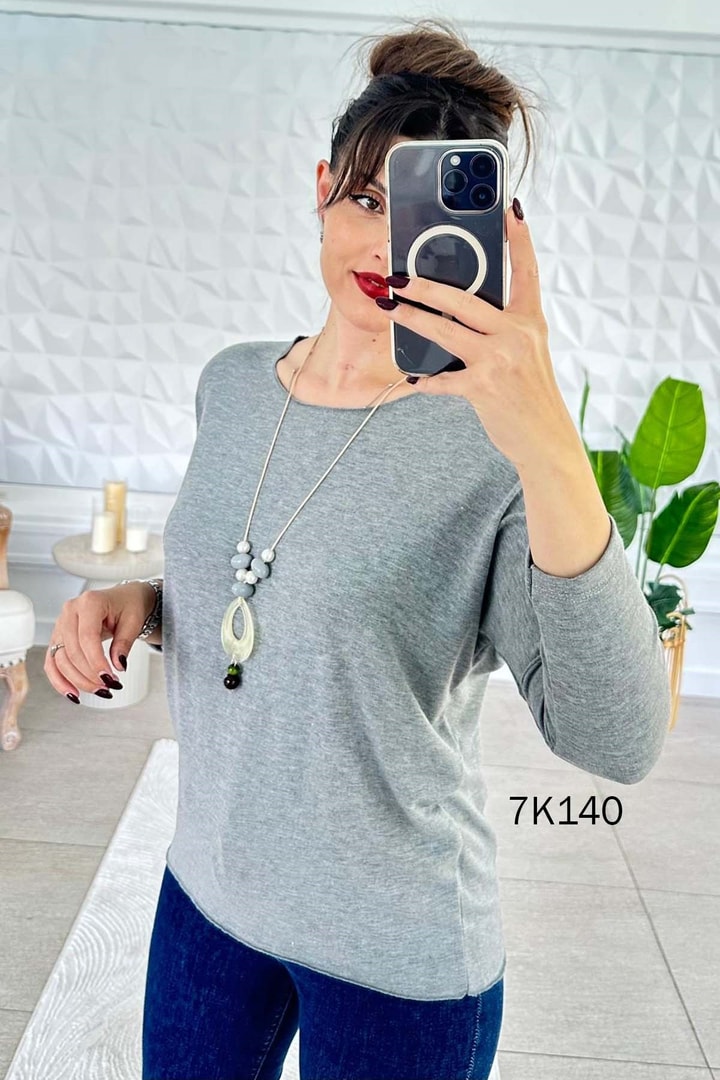 Kolye Hediyeli Kaşmir Bluz