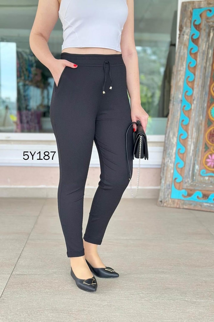 Krinkıl Kumaş Duble Paça Pantolon