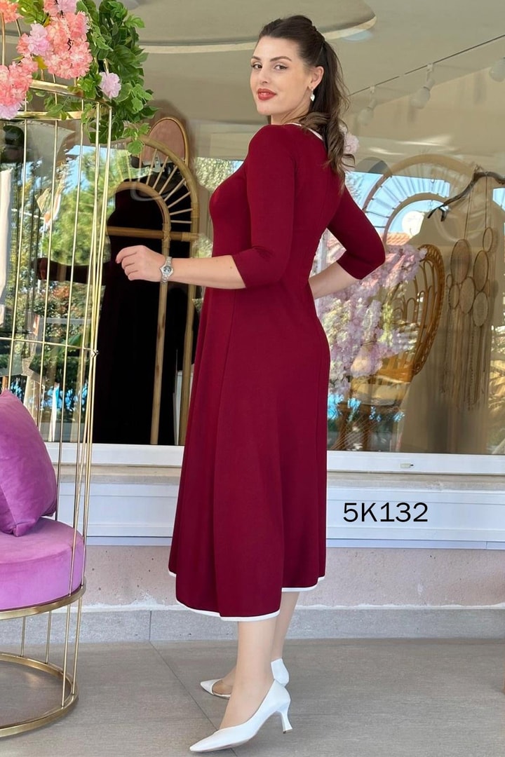 Kristal Kumaş Biyeli Uzun Elbise