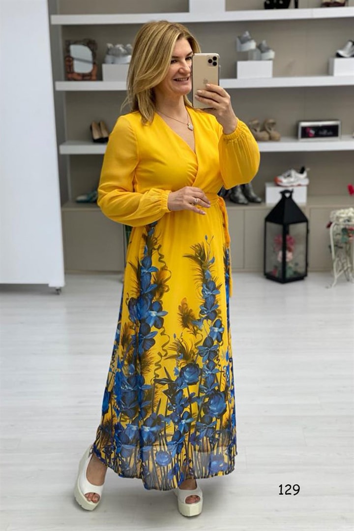 Kruvaze Şifon Elbise