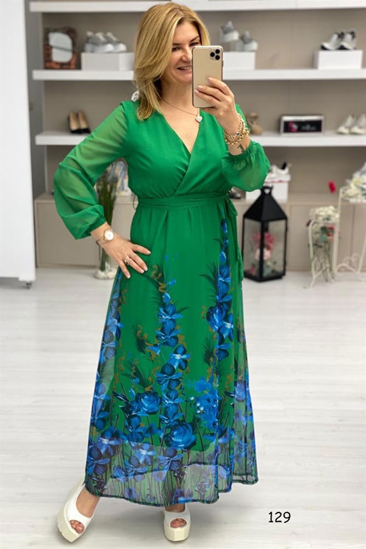 Kruvaze Şifon Elbise
