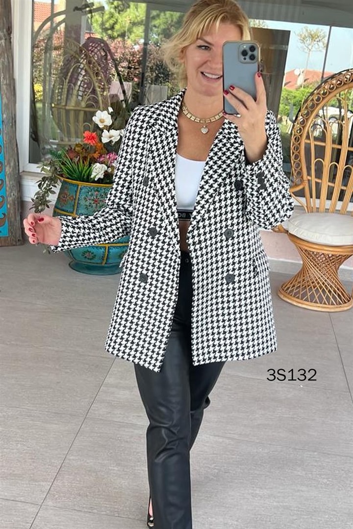 Kruvaze Yaka Blazer Ceket