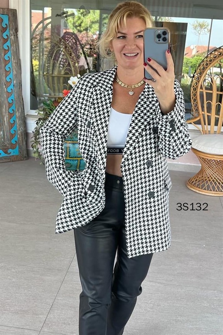 Kruvaze Yaka Blazer Ceket