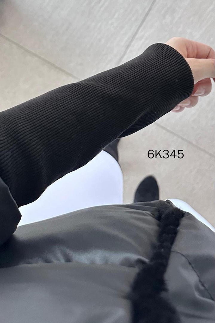 Kürk Detay Kısa Şişme Mont