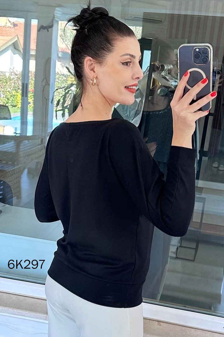 Kuş Gözlü Modal Kumaş Sweatshirt