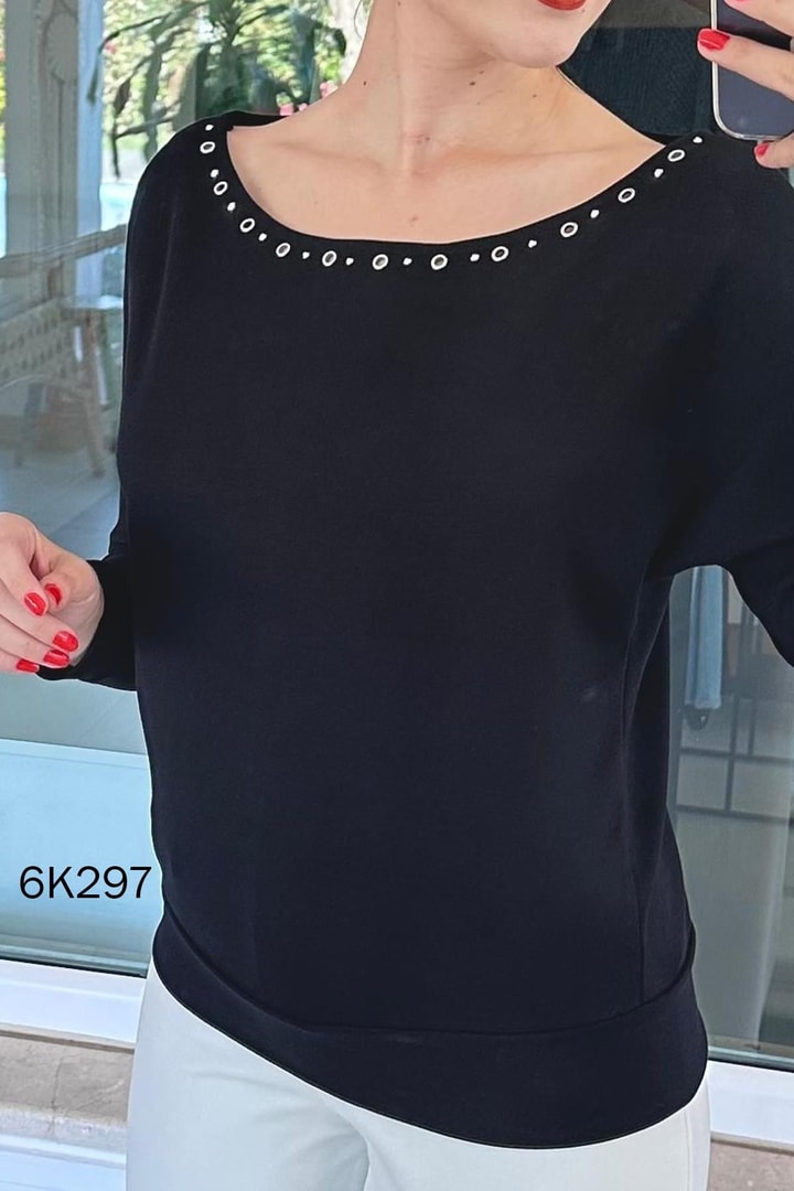 Kuş Gözlü Modal Kumaş Sweatshirt