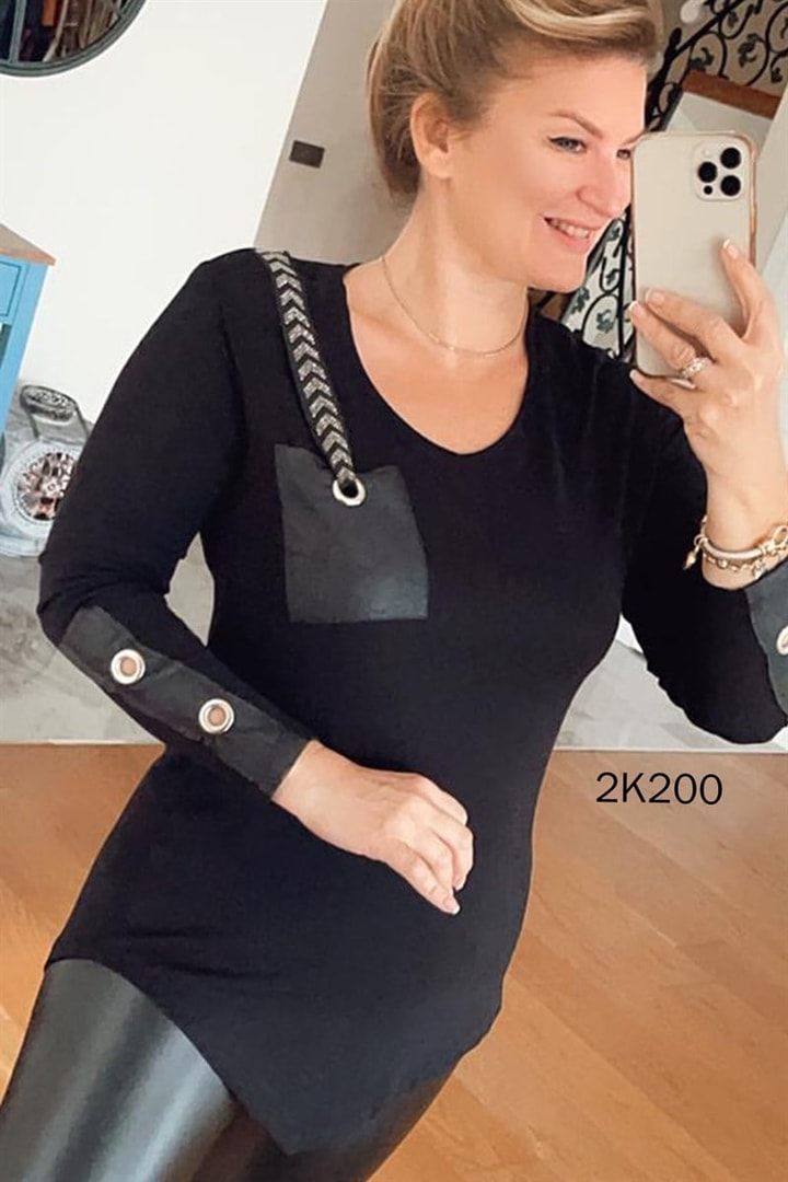 Kuşgözlü Taş Detay Bluz