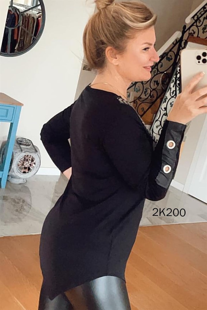 Kuşgözlü Taş Detay Bluz