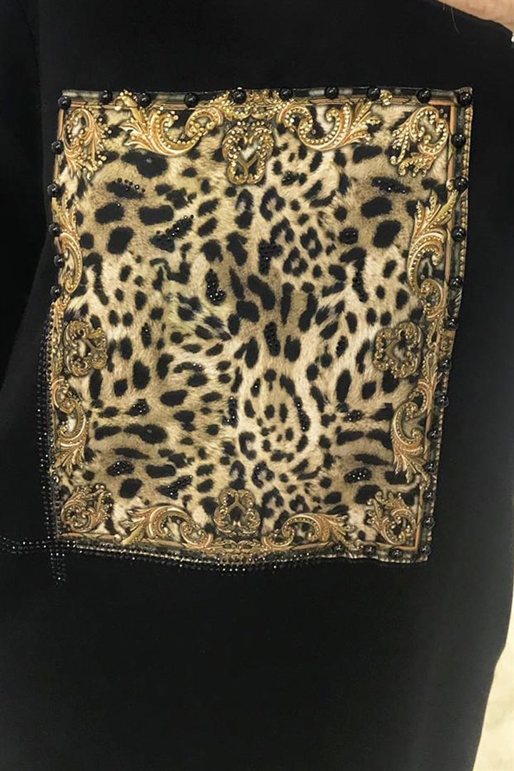 Leopar Desenli Elbise