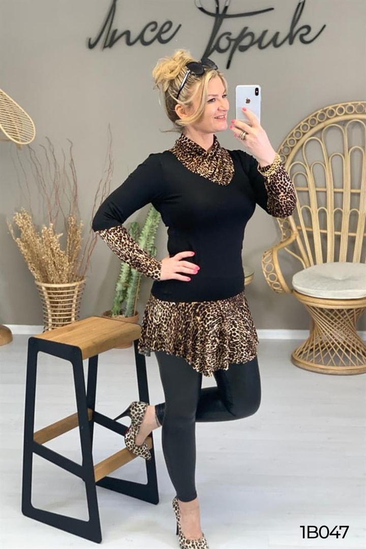 Leopar Desenli Tunik