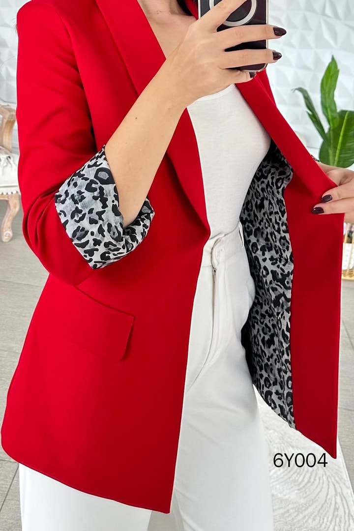 Leopar Garnili Ceket
