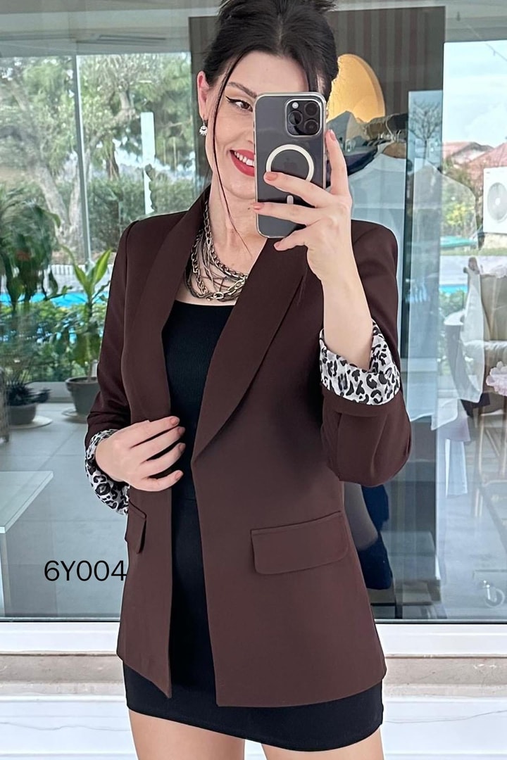 Leopar Garnili Ceket