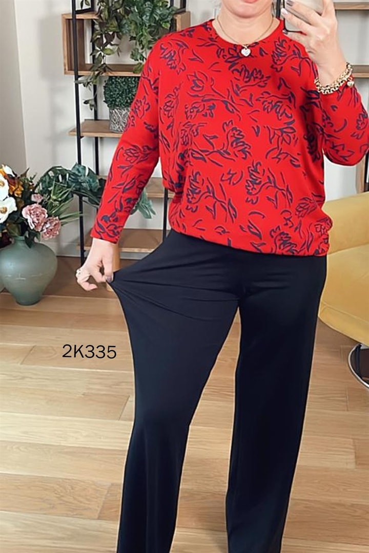 Likralı Buzi Kumaş Bol Paça  Pantolon
