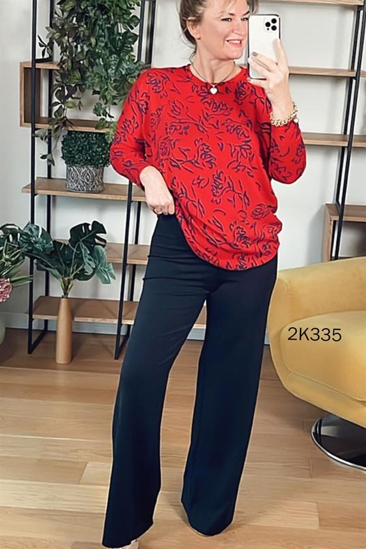 Likralı Buzi Kumaş Bol Paça  Pantolon