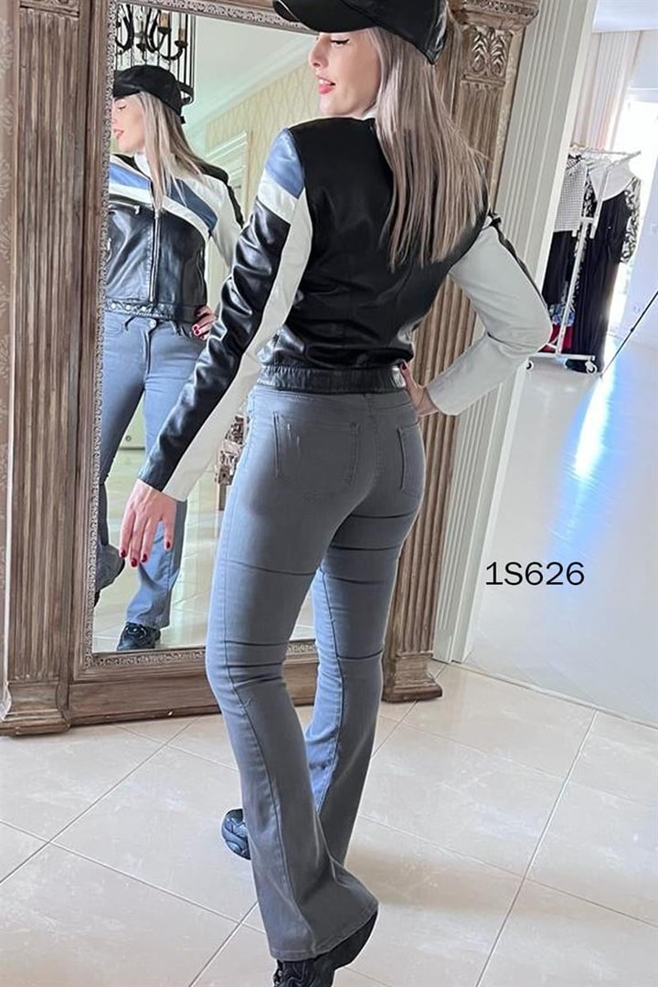 Likralı Kot İspanyol Paça Pantolon