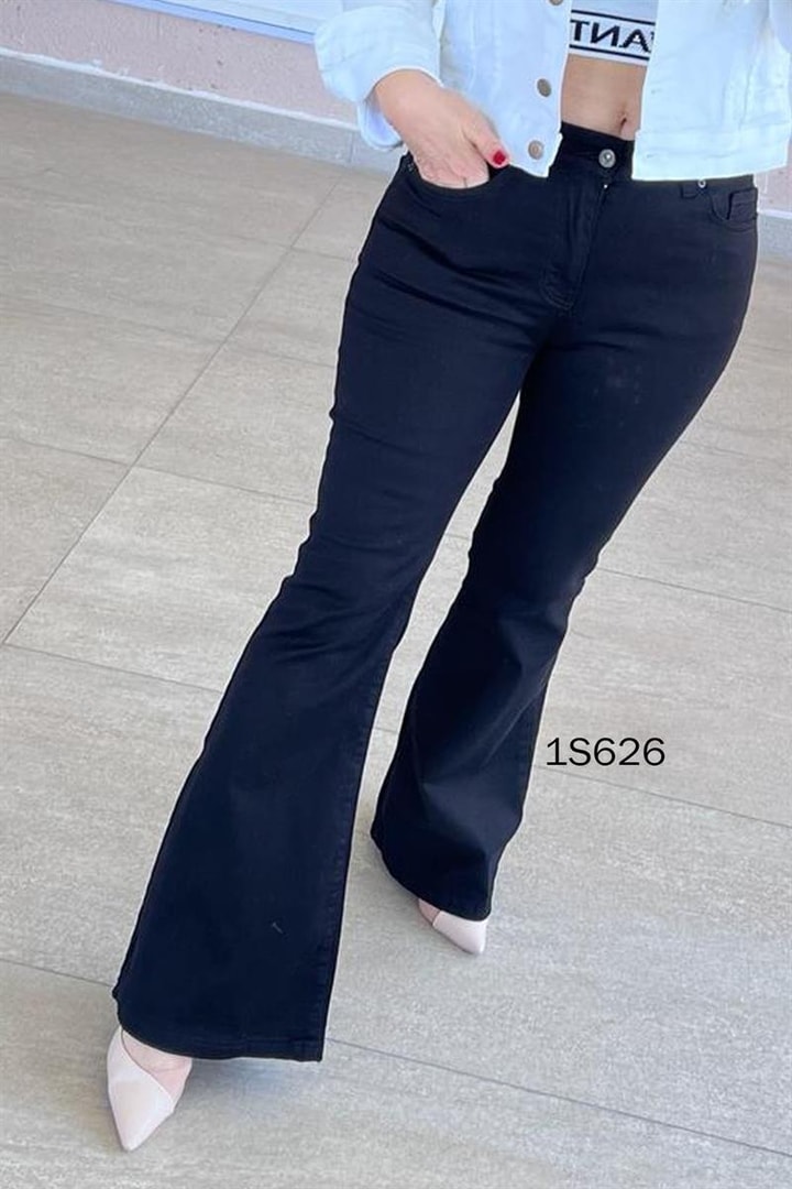 Likralı Kot İspanyol Paça Pantolon