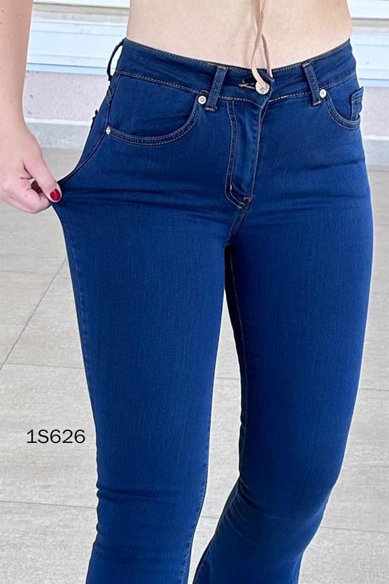 Likralı Kot İspanyol Paça Pantolon
