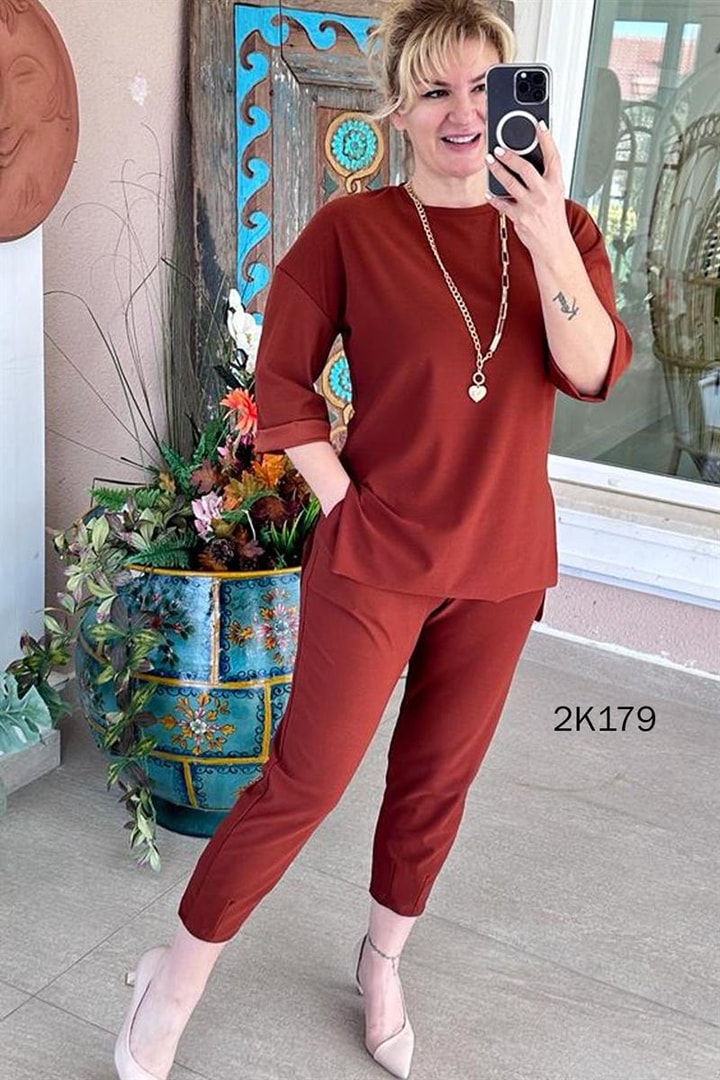 Likralı Krep Kumaş 2 li Takım