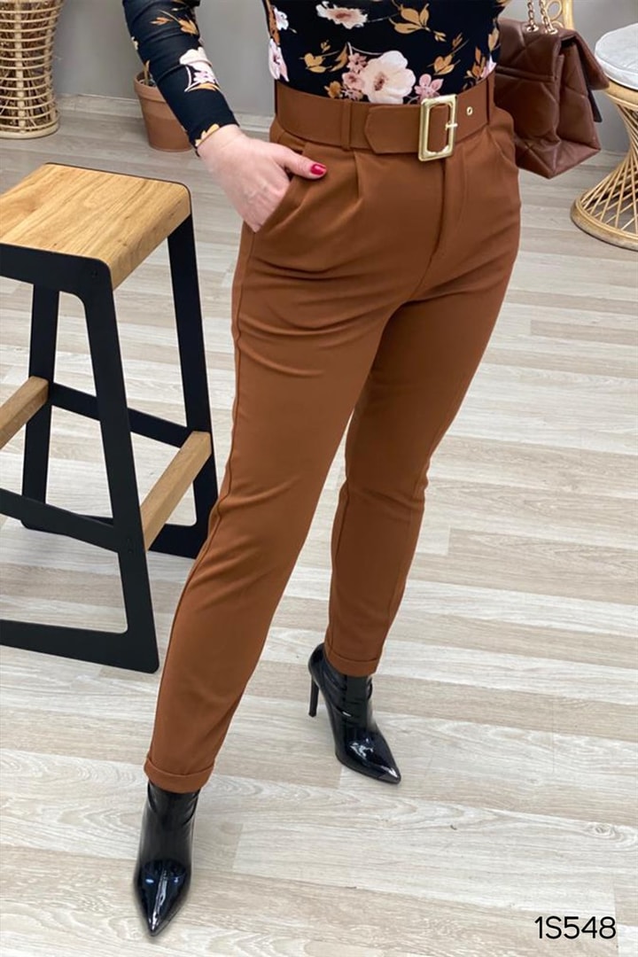 Likralı Kumaş Duble Paça Havuç Pantolon