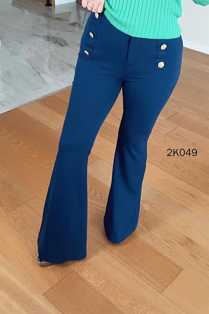 Likralı Kumaş İspanyol  Paça Pantolon