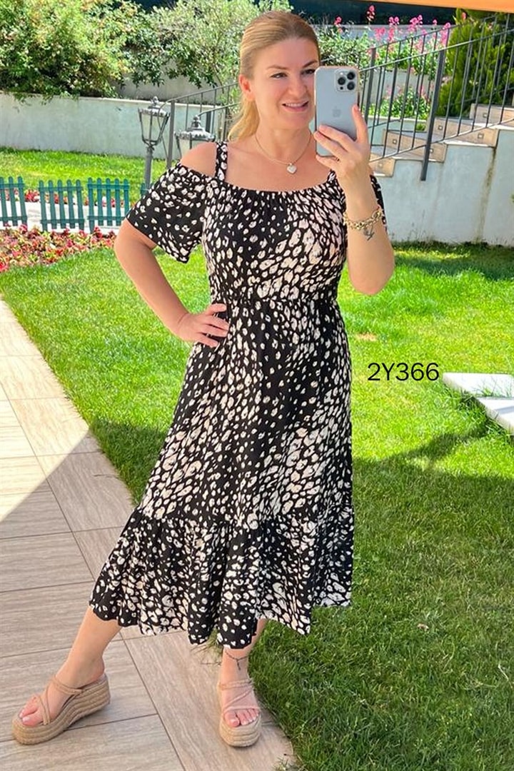 Madonna Yaka Askılı Elbise