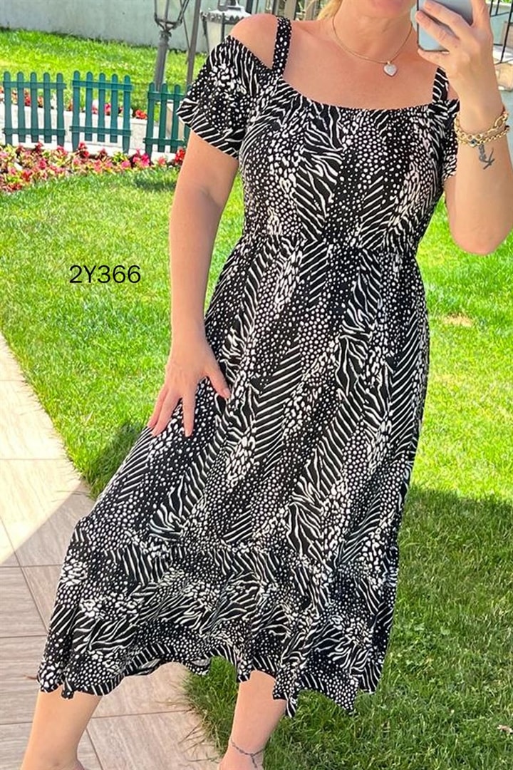 Madonna Yaka Askılı Elbise
