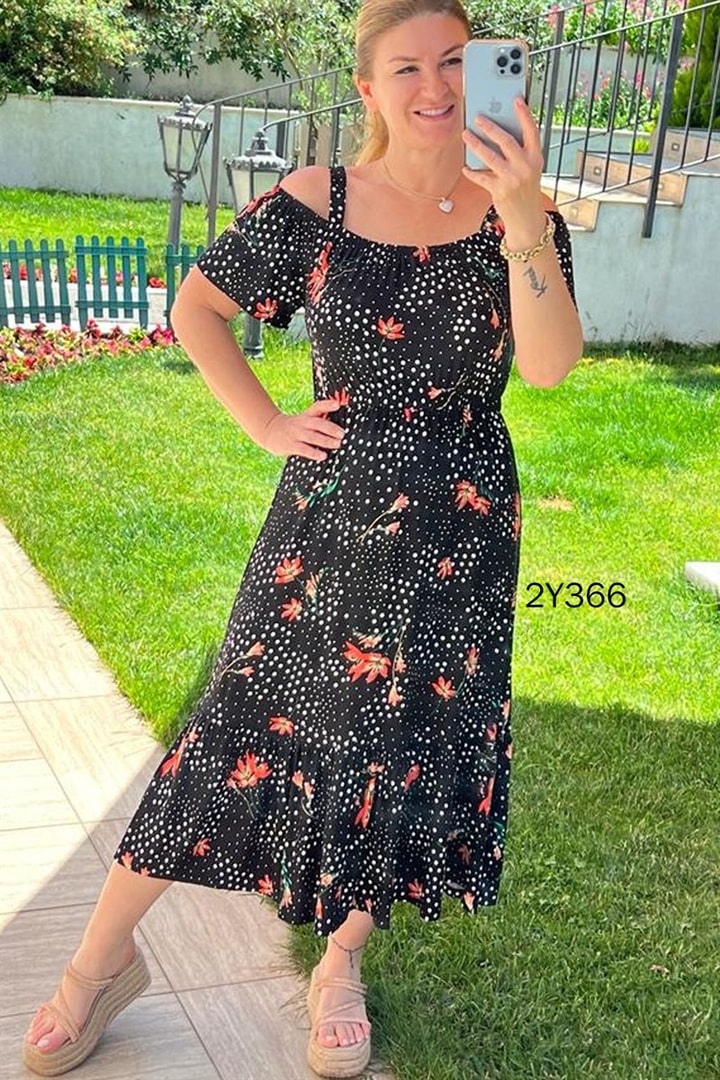 Madonna Yaka Askılı Elbise