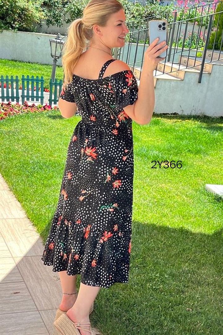 Madonna Yaka Askılı Elbise